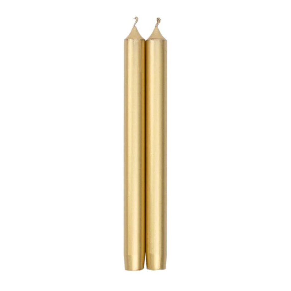 Caspari Crown Candles | 2 Pack 10” Gold