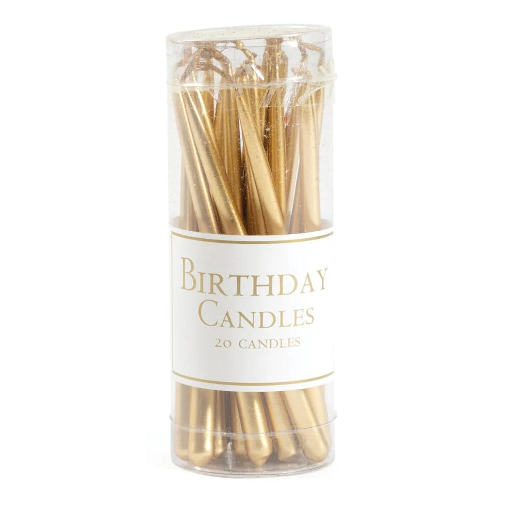 Pack of 20 Birthday Candles in Gold