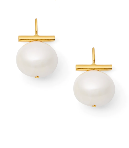 Classic Forever Fave Pebble Pearls Earrings~ Medium: White