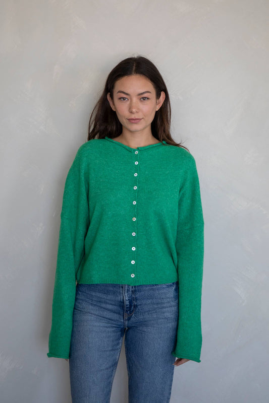 Things Between - Kelly Green Piper Cardigan: Kelly Green / Small