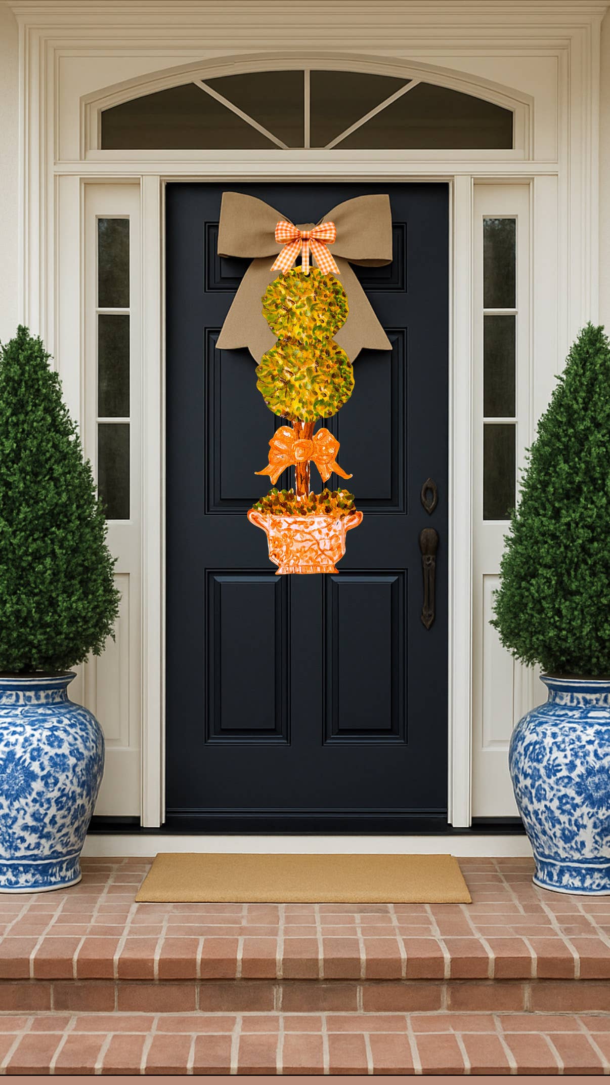 LARGE Designer Golden Hour Topiary Ginger Jar Door Hanger