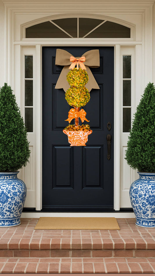 LARGE Designer Golden Hour Topiary Ginger Jar Door Hanger