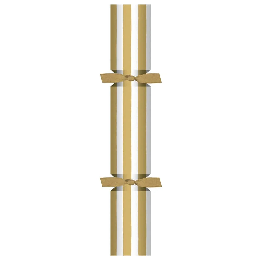 Gold/White Stripe 7-Inch Mini Party Crackers - Box of 12