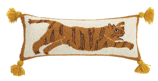 Tiger with Tassels Hook Pillow - Jungalow