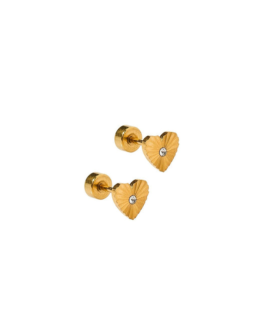 LINNY CO - Screwback Stud Earrings - Andrea Heart