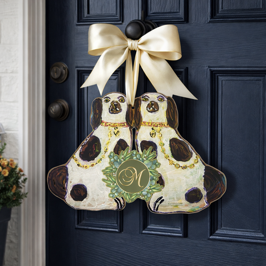 To-Be Personalized Staffie Dogs Door Hanger