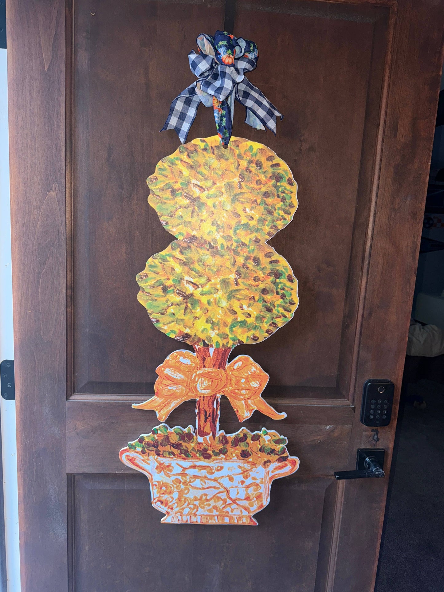 LARGE Designer Golden Hour Topiary Ginger Jar Door Hanger