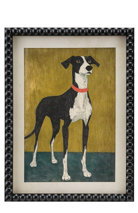 Wood Framed Glass Wall Decor with Dog & Bobbin Frame, 2 Styles