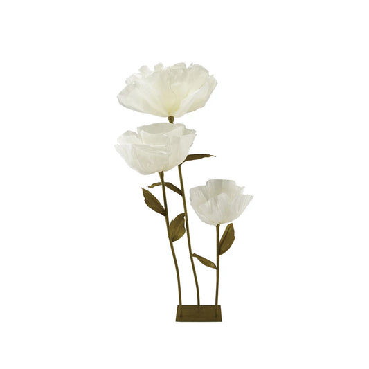 Paper Flowers in Creamy White