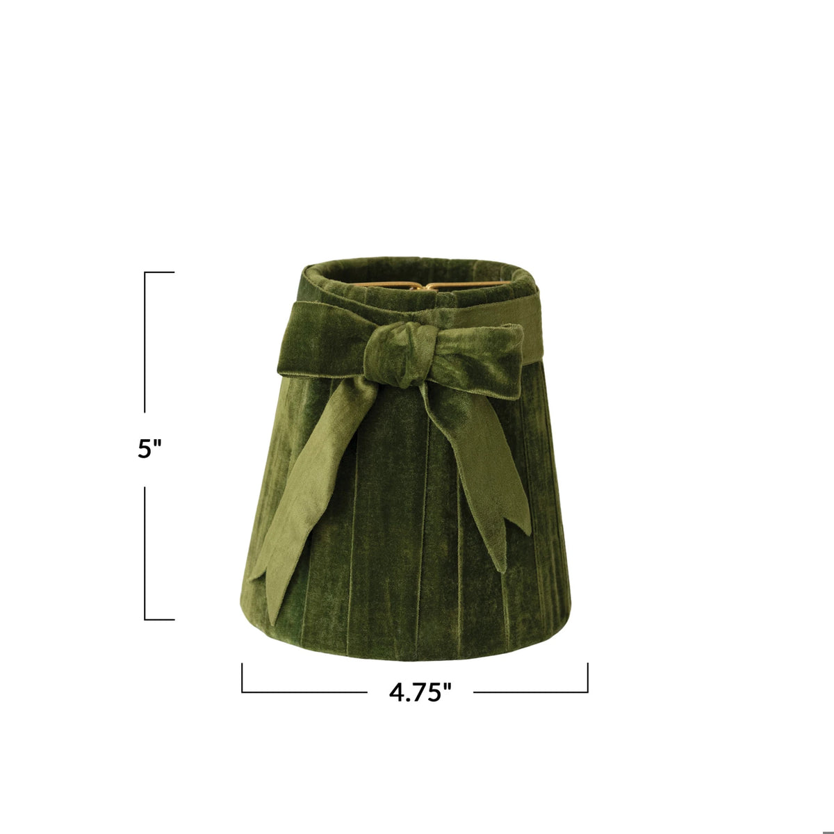 Green Velvet Bow Clip-on Sconce Lampshade