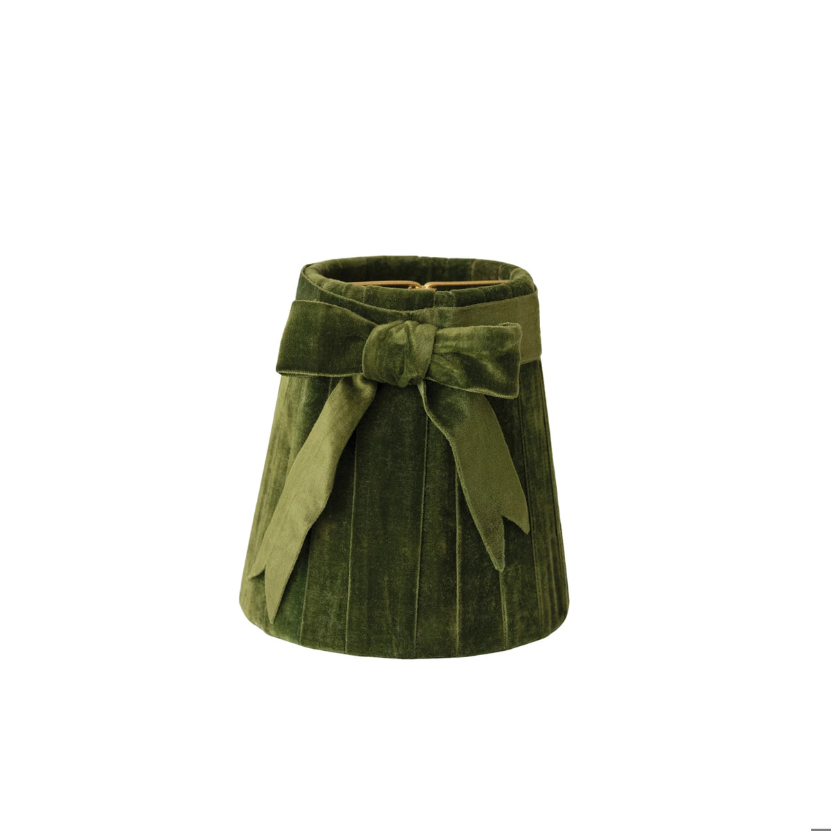 Green Velvet Bow Clip-on Sconce Lampshade