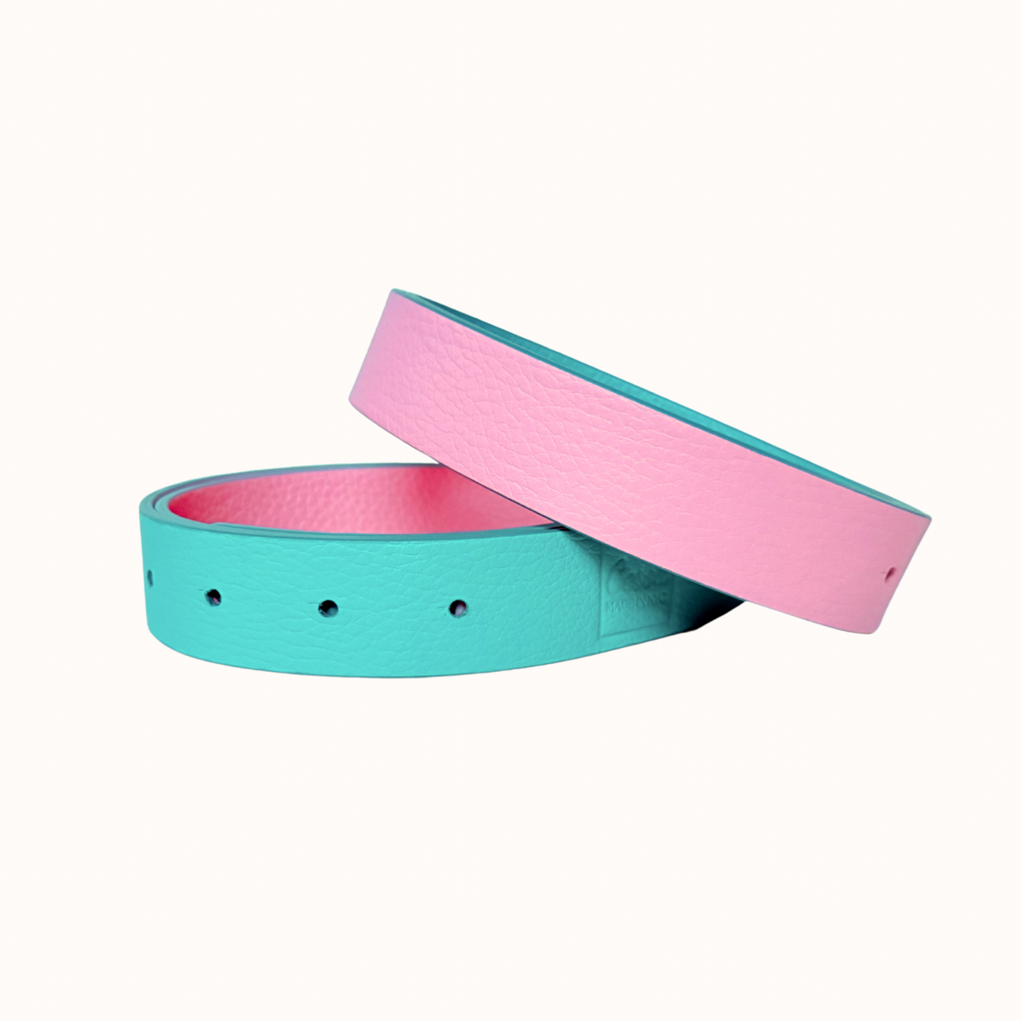 Pink Sand & Bermuda Reversible Leather Belt-Cesoli