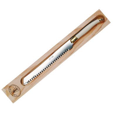 Jean Dubost Bread Knife in Wood Box Ivory