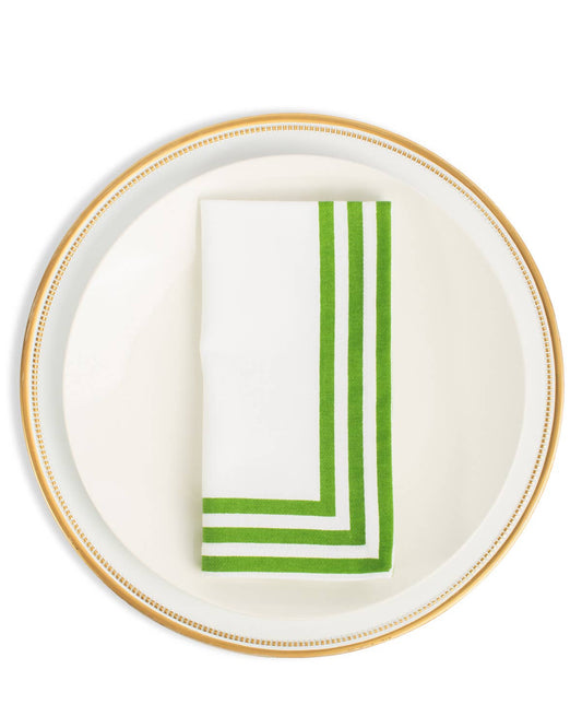 Erin Napkin   White/Green   18x18