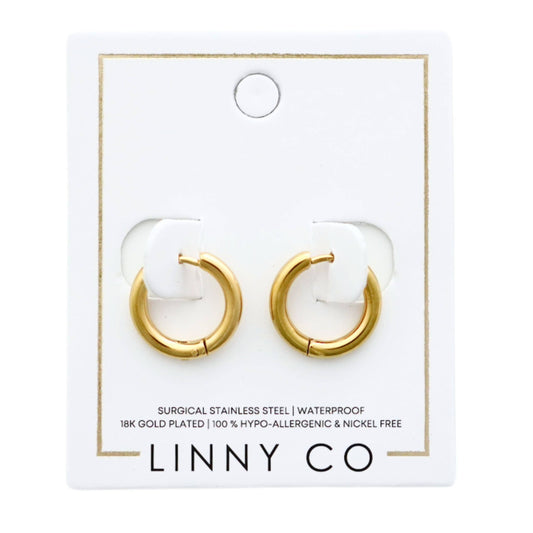 LINNY CO - Huggie Earrings - Scarlett Gold Hoop - 10mm