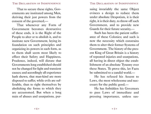The Declaration of Independence (White Cover)