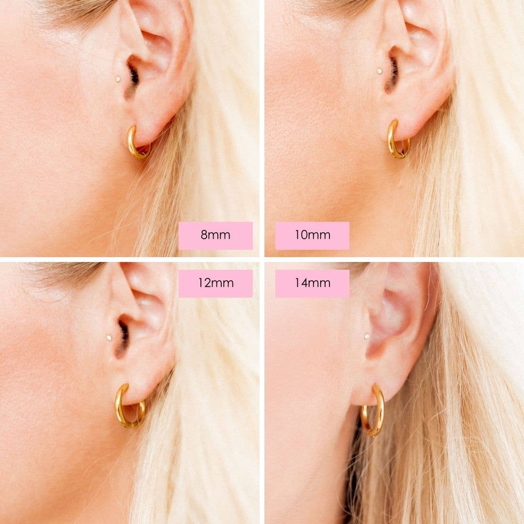 LINNY CO - Huggie Earrings - Scarlett Hoop Gold 14mm