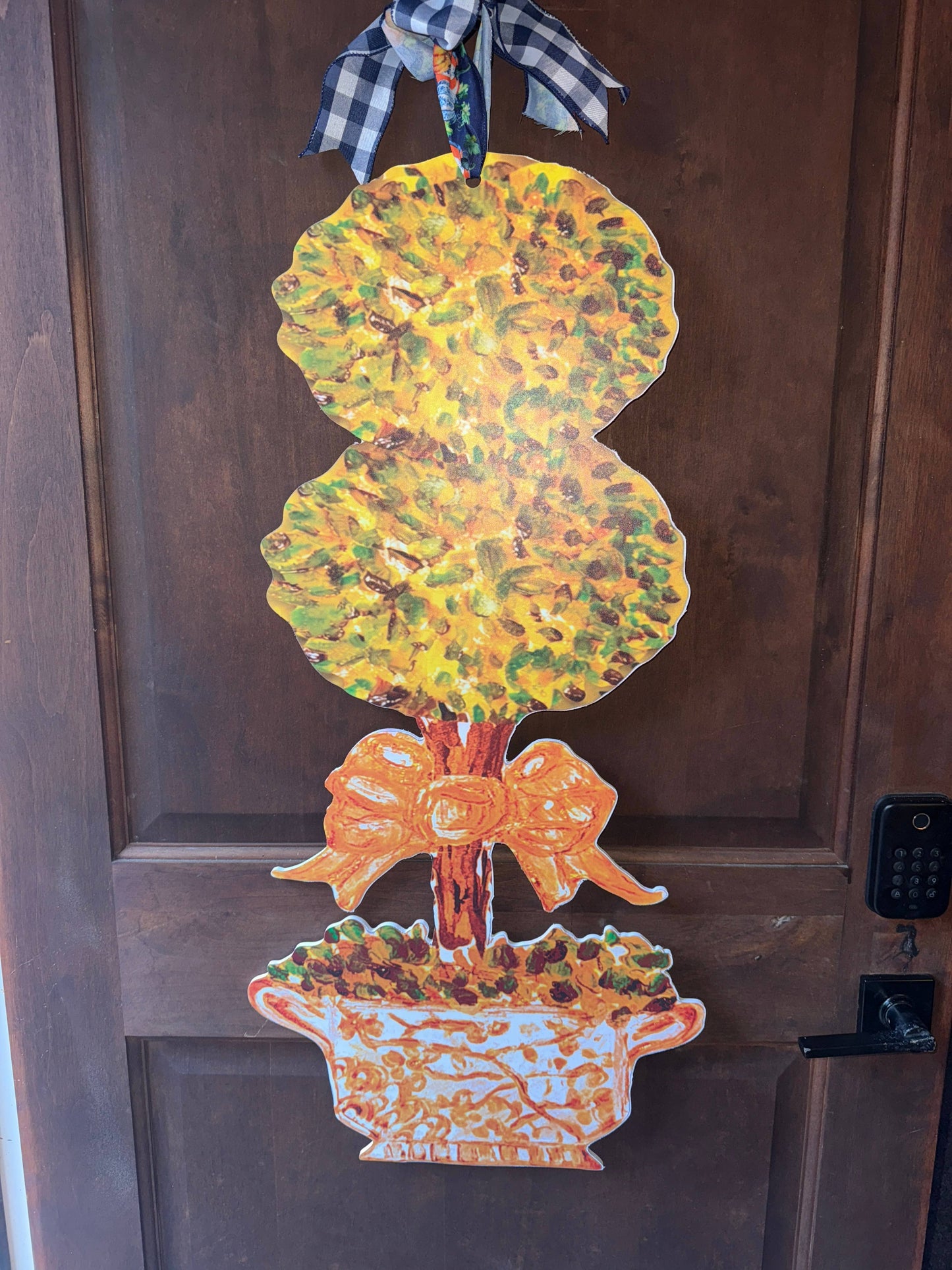 LARGE Designer Golden Hour Topiary Ginger Jar Door Hanger
