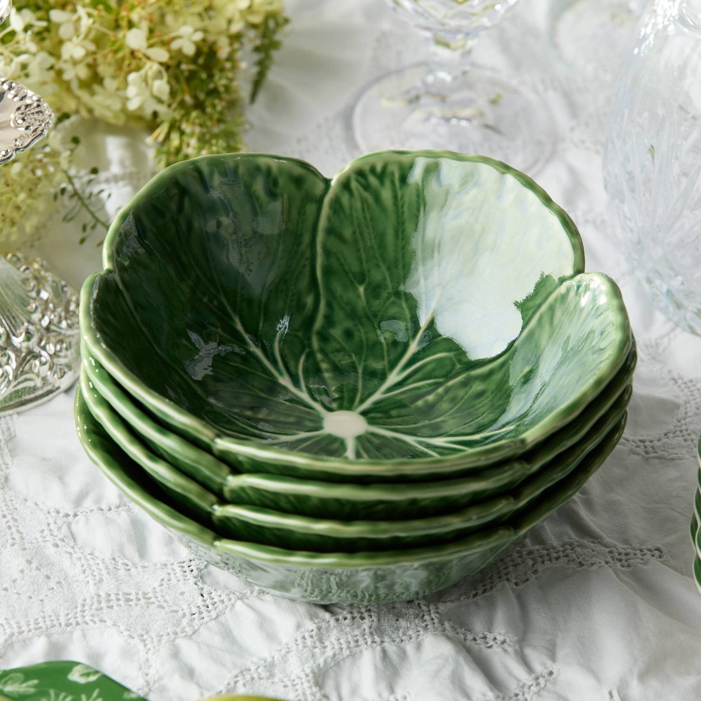 Le Jardin Cabbage 3-D Cereal Bowl 7x7x2.5 16 oz