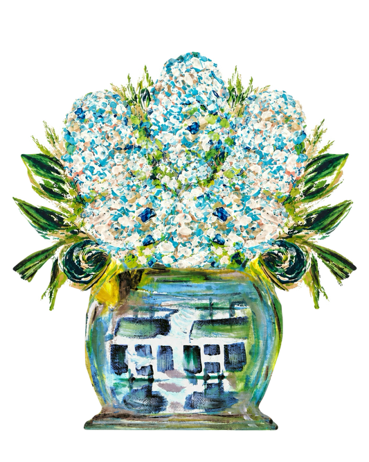 LARGE Designer Grand Millennial Hydrangeas Door Hanger