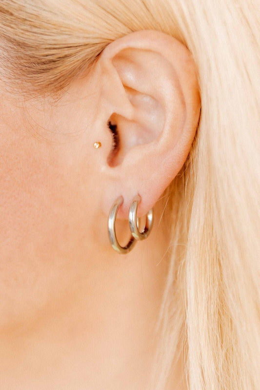 LINNY CO - Huggie Earrings - Scarlett Hoop Silver 10mm