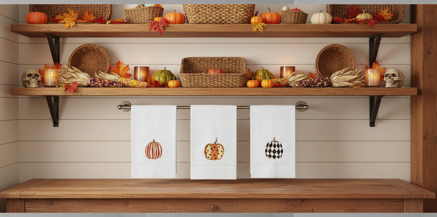 Printed Pumpkins Guest Towel - Sally Eckman Roberts