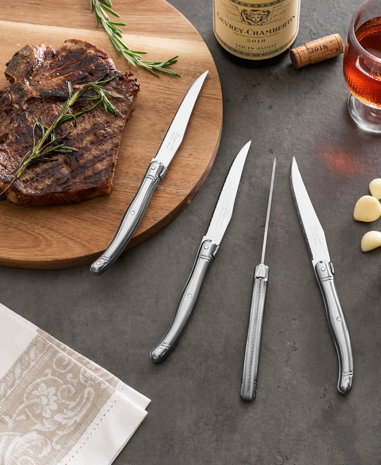 French Home - Laguiole Connoisseur 4-Piece Stainless-Steel Steak Knife Set