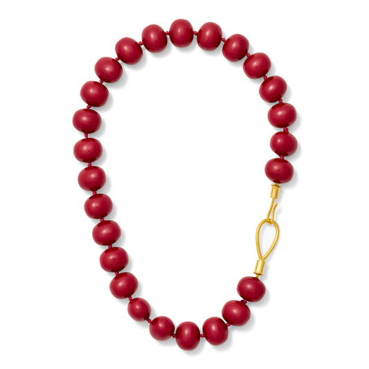 Claret Lasso Pebble Necklace