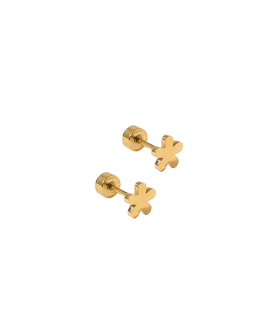 LINNY CO - Screwback Stud Earrings - Briar Flower Gold