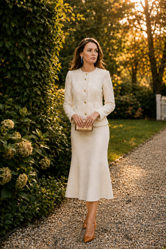 The Edie Boucle Jacket | Cream