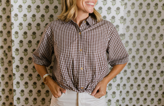 Livvy Top Brown Gingham