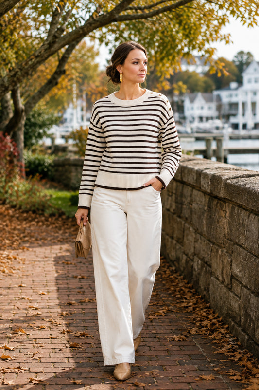 The Abigail Sweater | Cream and Cocoa