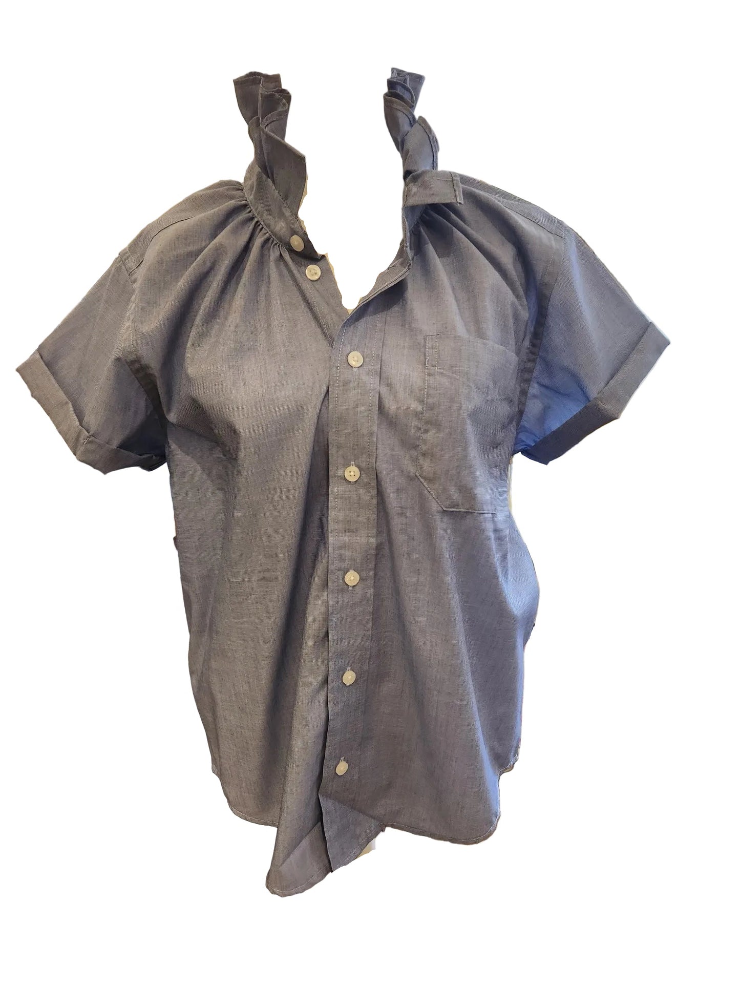 KMJ Quarantini Chambray Blouse in Blue