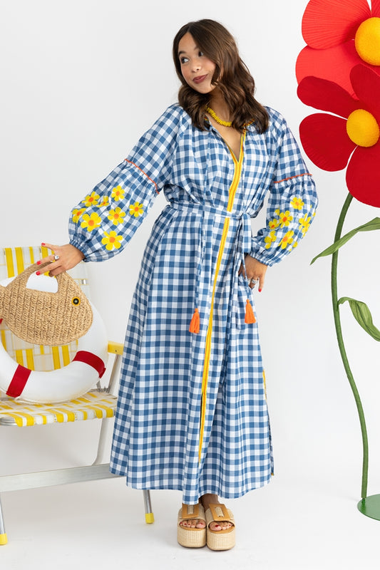 Picnic Plaid Tela Caftan