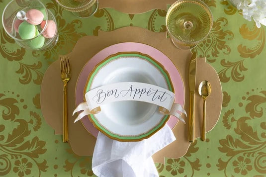 Light Green Damask Table Runner
