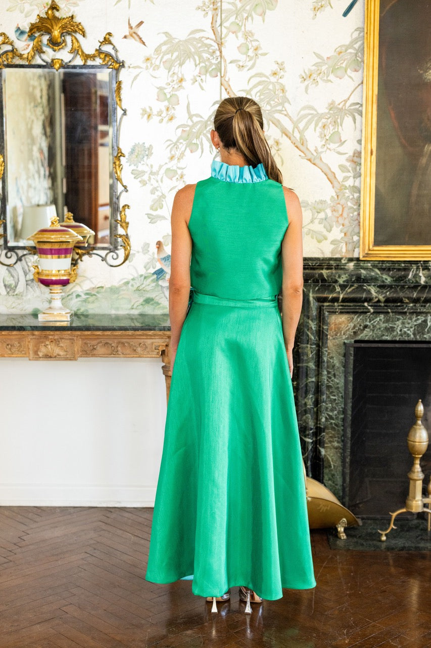 Malachite Perry Reversible Wrap Skirt